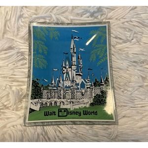 Vintage Walt Disney World Cinderella Castle Souvenir Glass Trinket Dish Ashtray